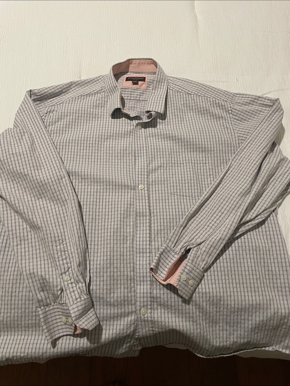 Johnston & Murphy Grey Checked Dress Shirt